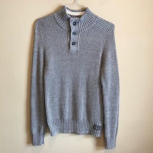 American Eagle cowl neck knit button pullover Med
